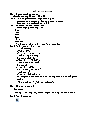 Đề cương môn Tin học 7